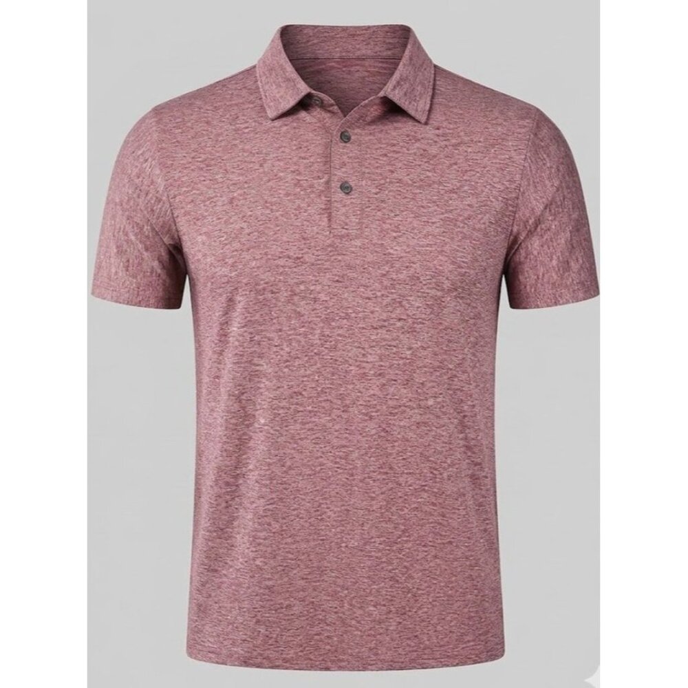 Mens Polo Shirt Performance Golf Moisture Wicking Athletic Casual Collared Large